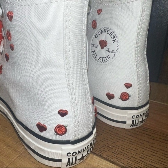 Women CONVERSE Valentines Day Chuck Taylor All Star Hi White Sneakers (A13650C) - Picture 4 of 6